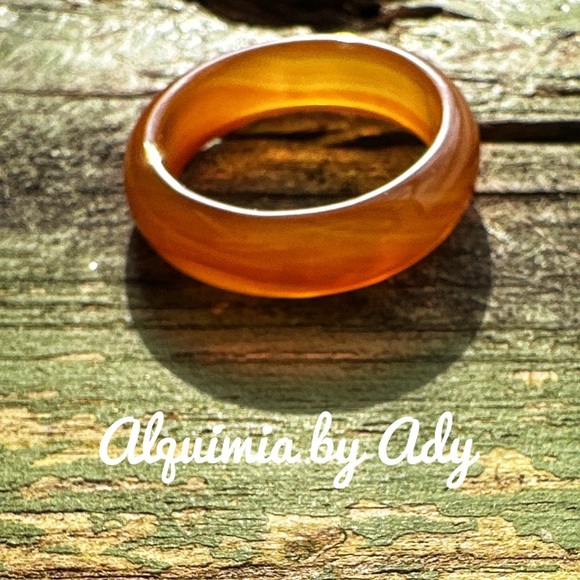 CARNELIAN HAND CARVED MIDI RING BAND BOHO DAINTY - Picture 1 of 2